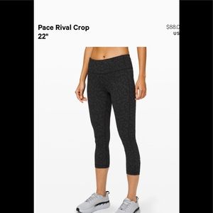 Lululemon Pace Rival Crop 22”